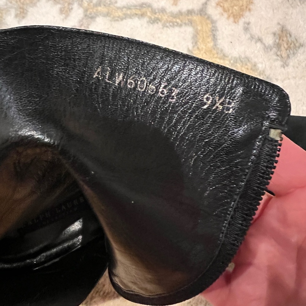 RALPH LAUREN Black Suede Ankle Boots - 9.5 - Picture 10 of 10